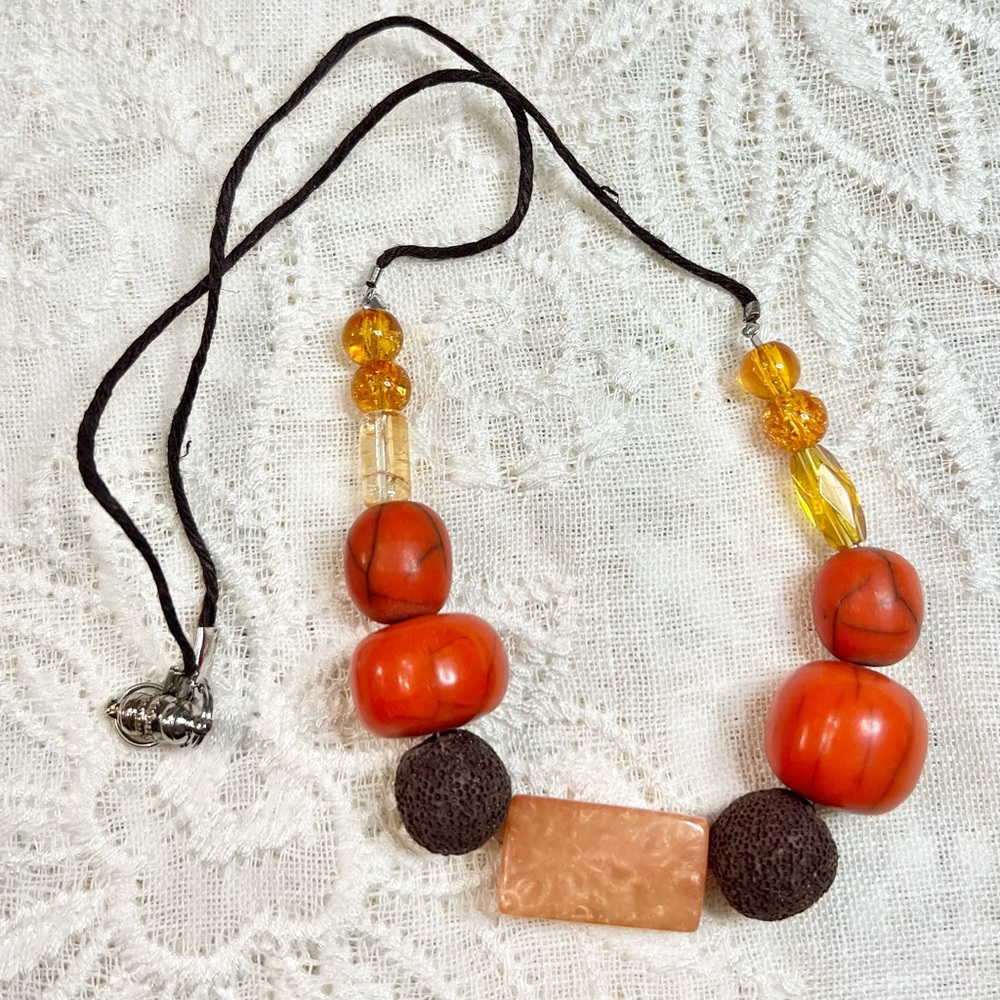 Boho necklace in fun colors. 19”